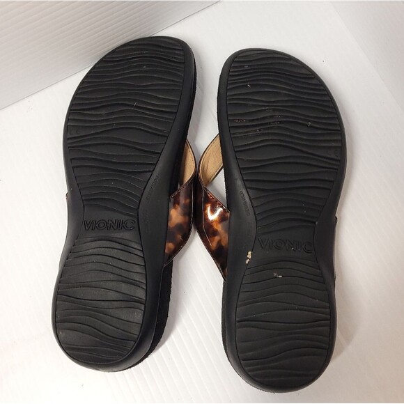 Vionic Hilda Tortoise  Sandals Flip Flops Brown/Black Women's 7 - Picture 9 of 11